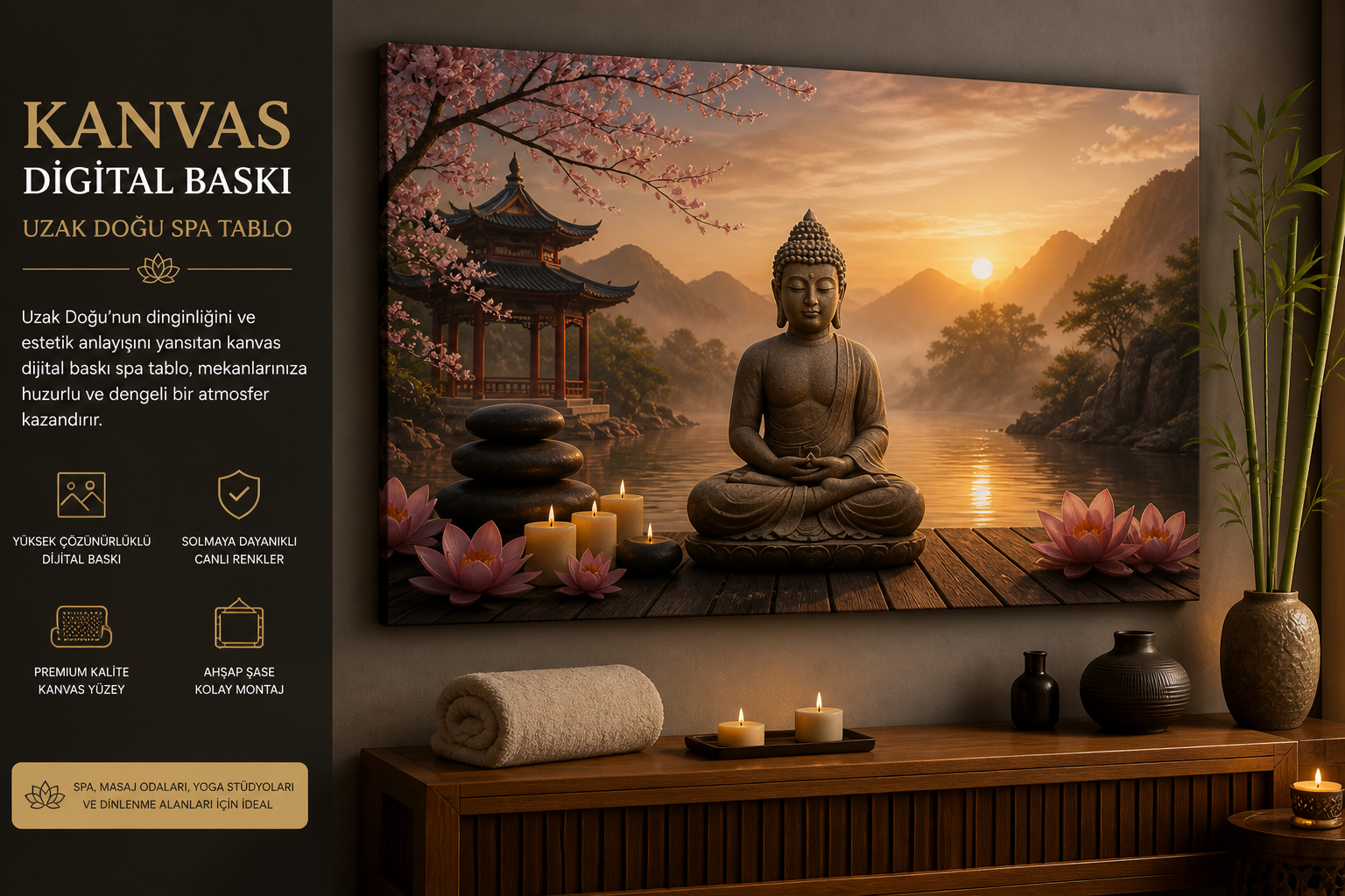KANVAS DİJİTAL BASKI UZAK DOĞU SPA TABLO